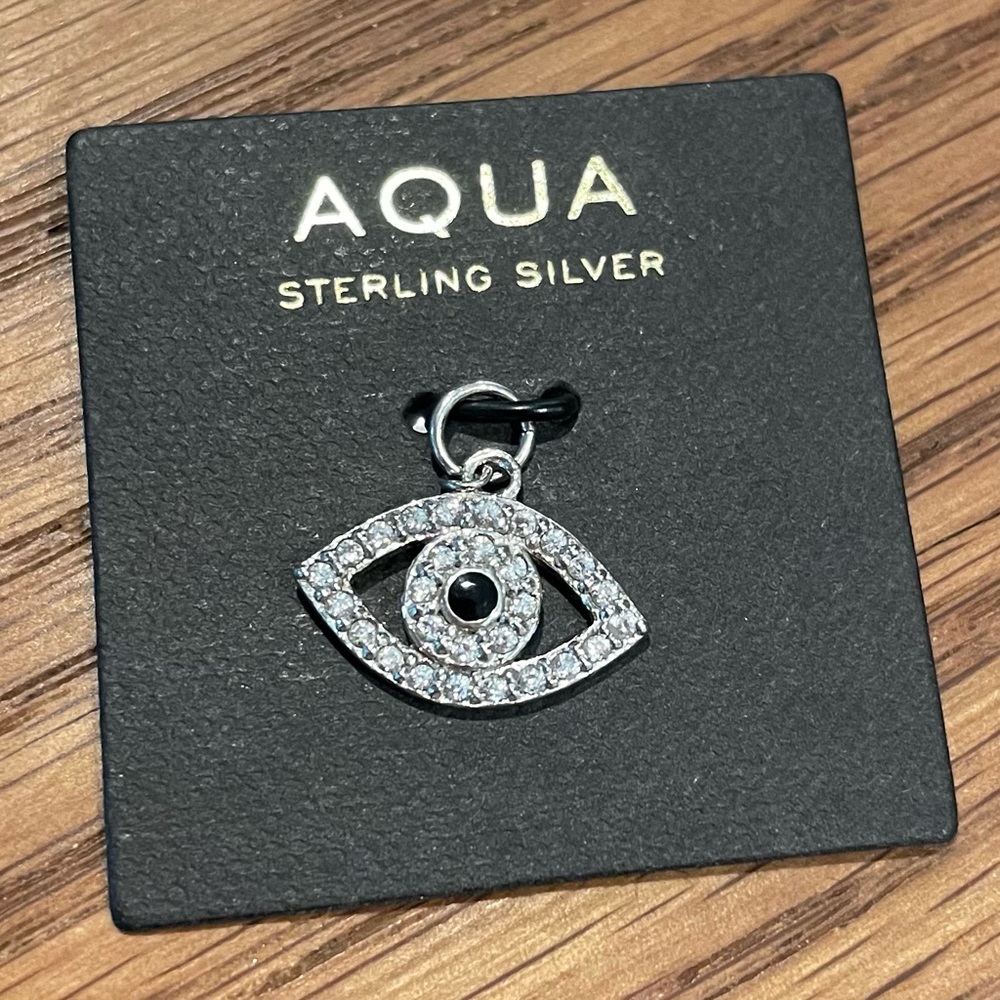Beautiful eye charm in sterling silver with blue iris from AQUA